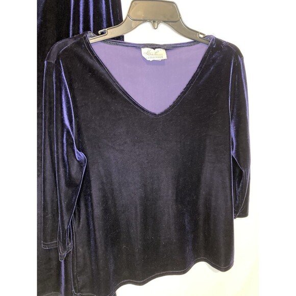 Kathie Lee Collection Skirt M And Top L Royal Blue Purple Velvet Vintage - Picture 2 of 10
